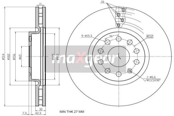 Disc frana 19-3215 MAXGEAR