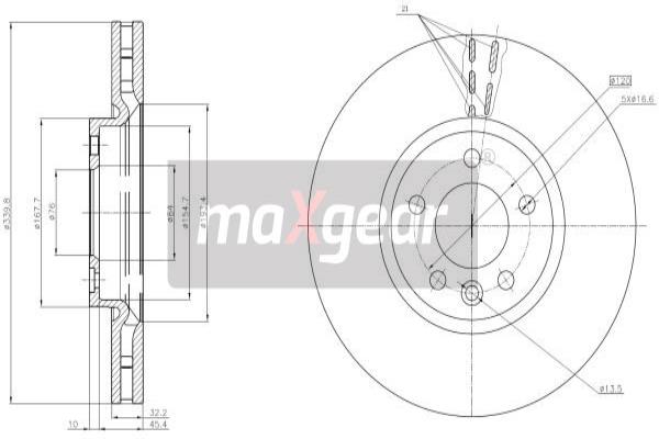 Disc frana 19-3221 MAXGEAR