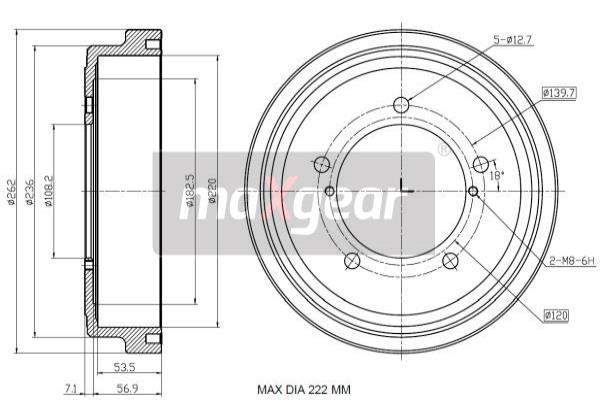 Tambur frana 19-3222 MAXGEAR