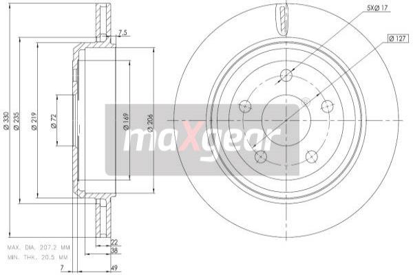 Disc frana 19-3225 MAXGEAR