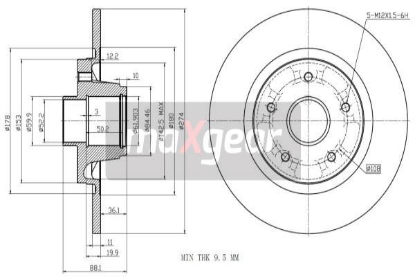 Disc frana 19-3228 MAXGEAR