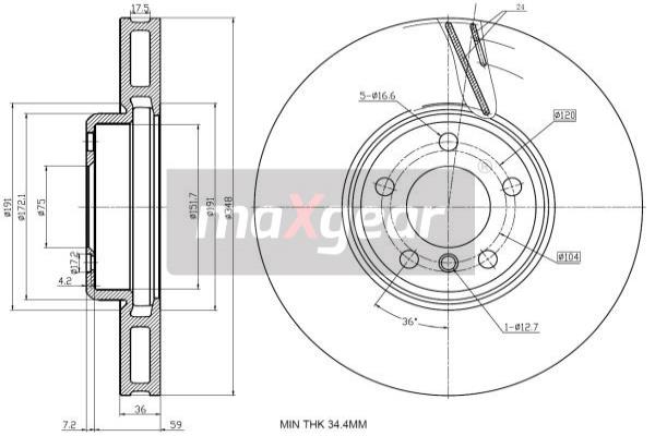 Disc frana 19-3233 MAXGEAR