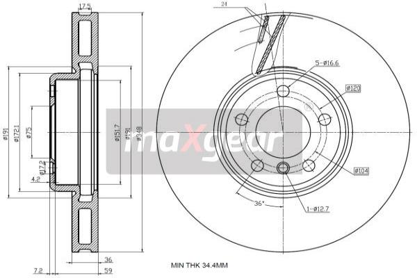 Disc frana 19-3234 MAXGEAR