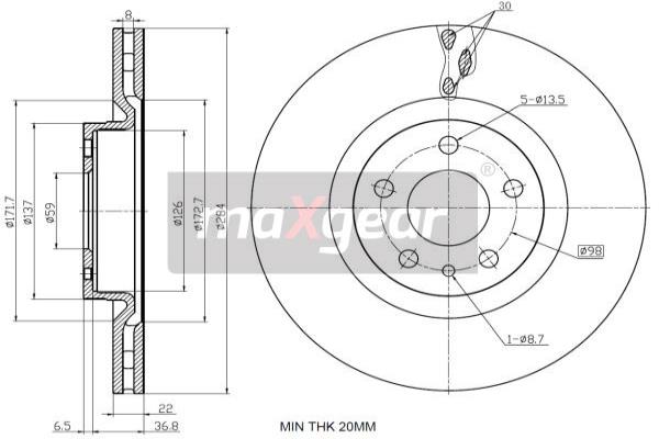 Disc frana 19-3236 MAXGEAR