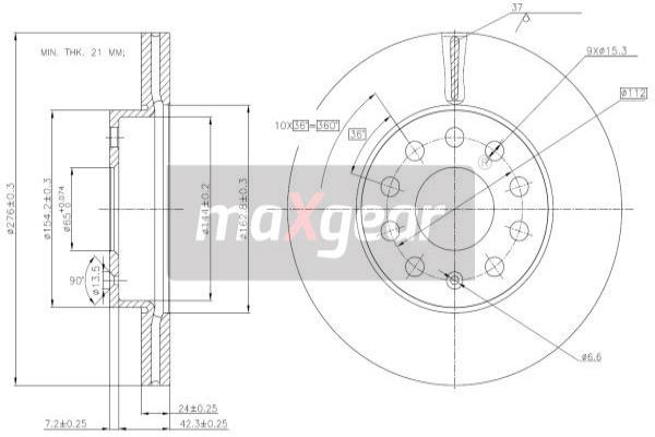 Disc frana 19-3238 MAXGEAR