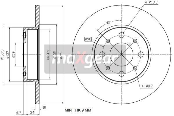 Disc frana 19-3338 MAXGEAR