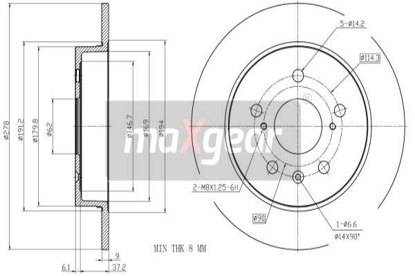 Disc frana 19-3350 MAXGEAR