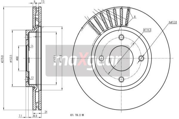 Disc frana 19-3353 MAXGEAR