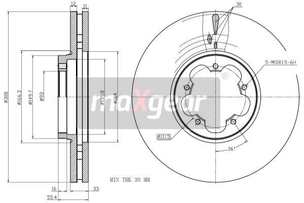 Disc frana 19-3358 MAXGEAR