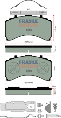Set placute frana,frana disc PD/206-F-K025-HD FRAS-LE