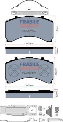 Set placute frana,frana disc PD/206-N-K025-CV FRAS-LE