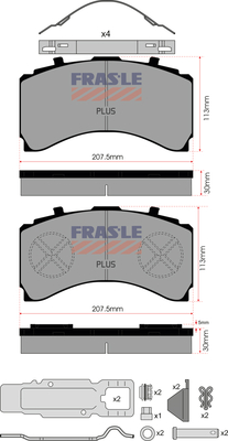Set placute frana,frana disc PD/206-N-K025-PLUS FRAS-LE