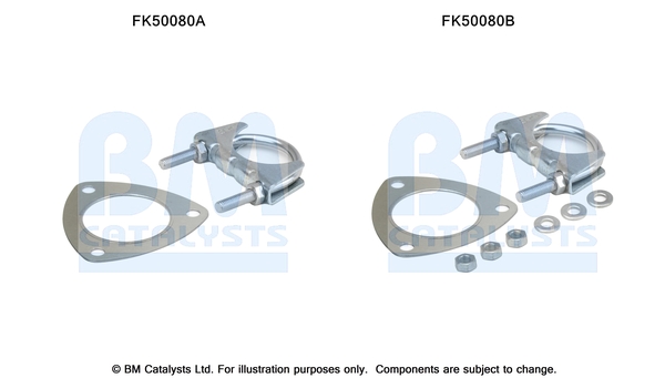 Set montare, toba de esapament FK50080 BM CATALYSTS