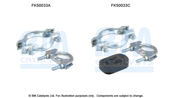 Set montare, toba de esapament FK50033 BM CATALYSTS