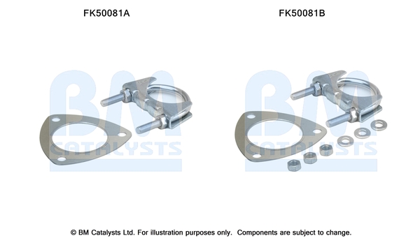 Set montare, toba de esapament FK50081 BM CATALYSTS