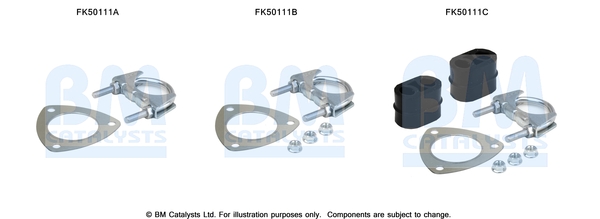 Set montare, toba de esapament FK50111 BM CATALYSTS