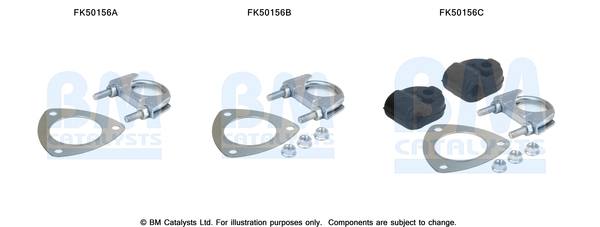 Set montare, toba de esapament FK50156 BM CATALYSTS