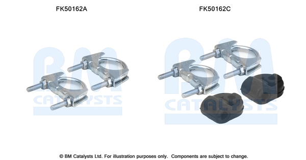 Set montare, toba de esapament FK50162 BM CATALYSTS