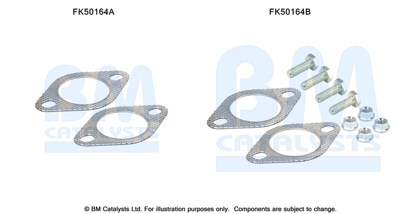Set montare, toba de esapament FK50164 BM CATALYSTS