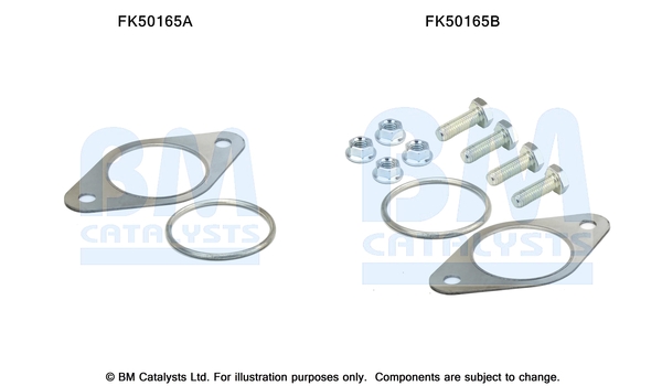 Set montare, toba de esapament FK50165 BM CATALYSTS