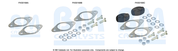 Set montare, toba de esapament FK50168 BM CATALYSTS