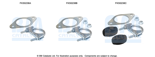 Set montare, toba de esapament FK50238 BM CATALYSTS