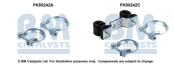Set montare, toba de esapament FK50242 BM CATALYSTS
