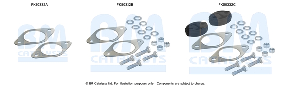 Set montare, toba de esapament FK50332 BM CATALYSTS