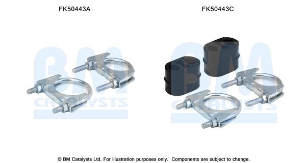 Set montare, toba de esapament FK50443 BM CATALYSTS