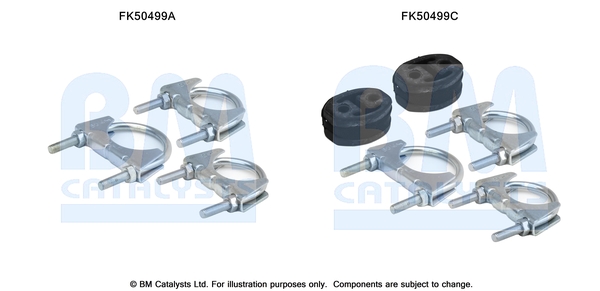 Set montare, toba de esapament FK50499 BM CATALYSTS