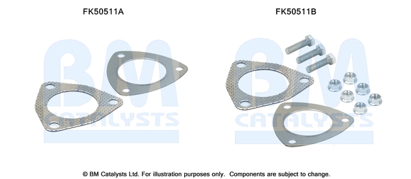 Set montare, toba de esapament FK50511 BM CATALYSTS