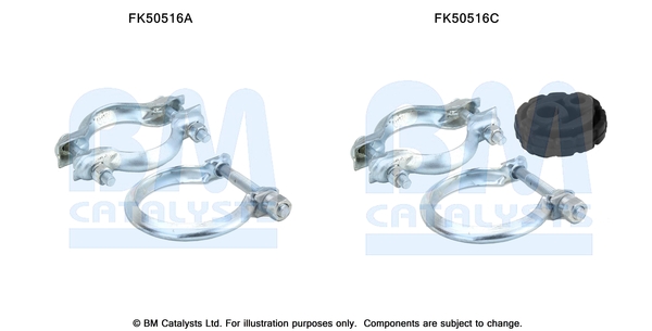 Set montare, toba de esapament FK50516 BM CATALYSTS