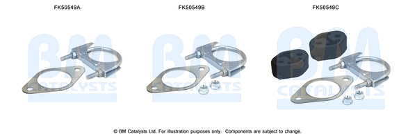 Set montare, toba de esapament FK50549 BM CATALYSTS