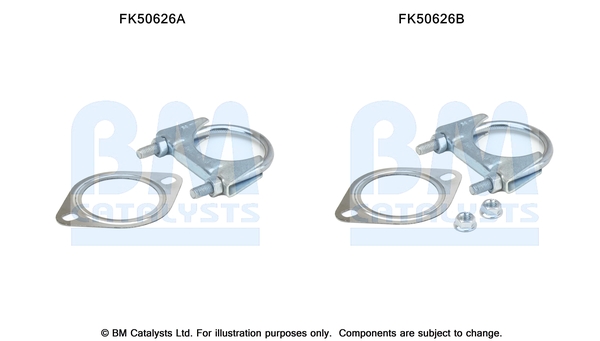 Set montare, toba de esapament FK50626 BM CATALYSTS