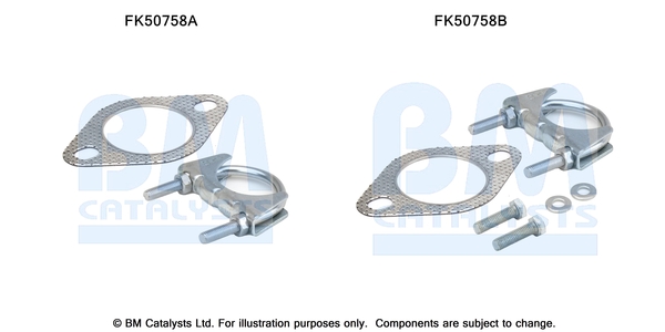 Set montare, toba de esapament FK50758 BM CATALYSTS