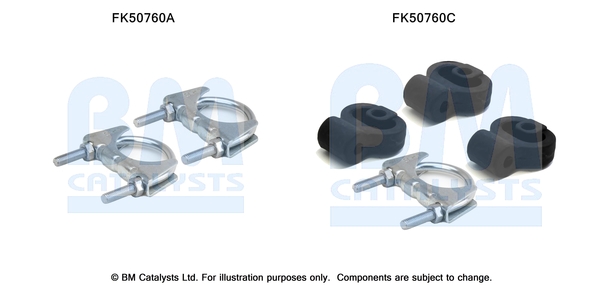 Set montare, toba de esapament FK50760 BM CATALYSTS