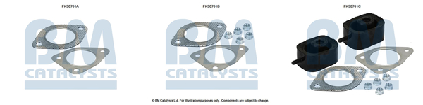 Set montare, toba de esapament FK50761 BM CATALYSTS