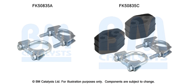 Set montare, toba de esapament FK50835 BM CATALYSTS