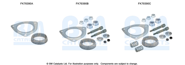 Set montare, toba de esapament FK70390 BM CATALYSTS