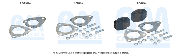 Set montare, toba de esapament FK70525 BM CATALYSTS