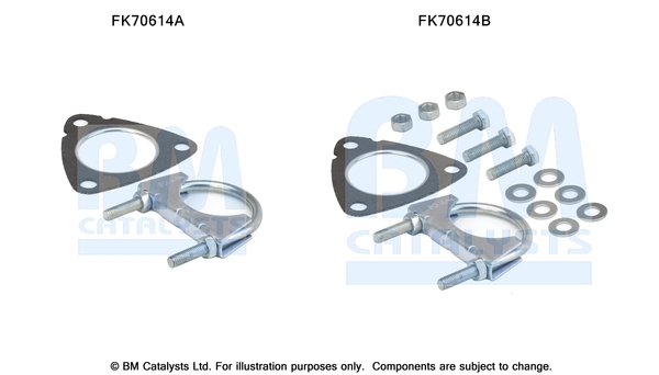 Set montare, toba de esapament FK70614 BM CATALYSTS