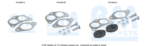 Set montare, toba de esapament FK70641 BM CATALYSTS