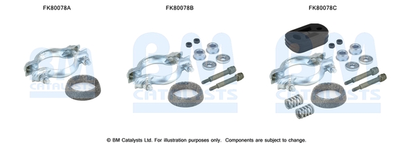 Set montare, catalizator FK80078 BM CATALYSTS