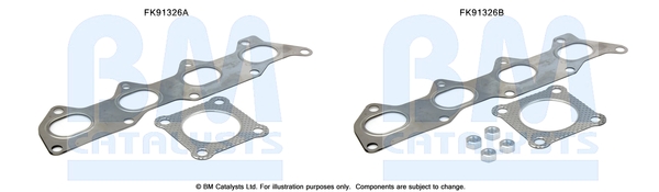 Set montare, catalizator FK91326 BM CATALYSTS