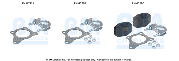 Set montare, catalizator FK91722 BM CATALYSTS