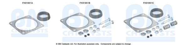 Set montare, catalizator FK91851 BM CATALYSTS