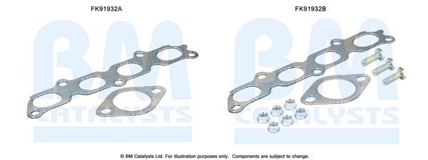 Set montare, catalizator FK91932 BM CATALYSTS