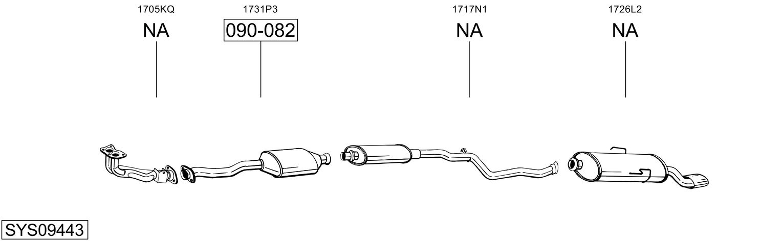 Sistem de esapament SYS09443 BOSAL