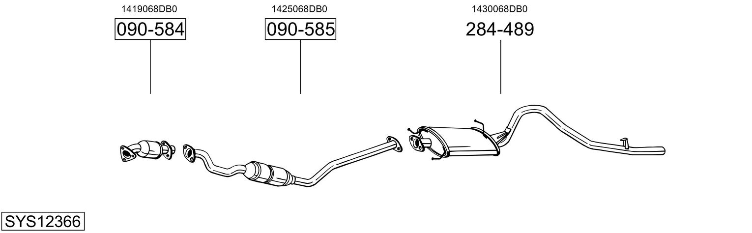 Sistem de esapament SYS12366 BOSAL