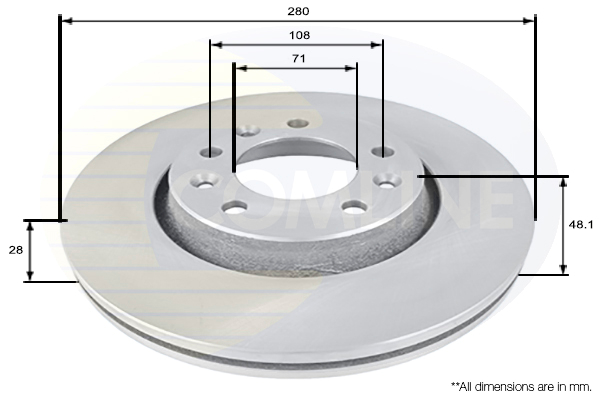 Disc frana ADC1580V COMLINE